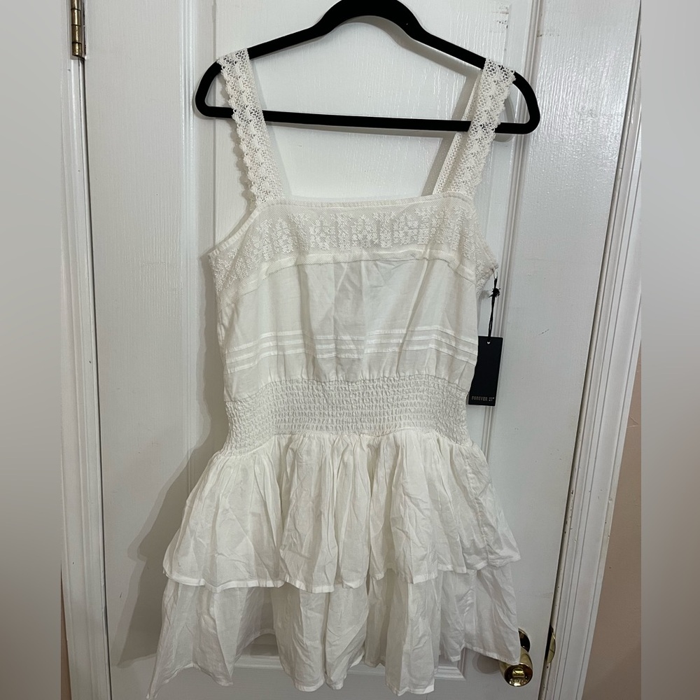 Forever 21 White Lace Detail Dress NWT - Size L
